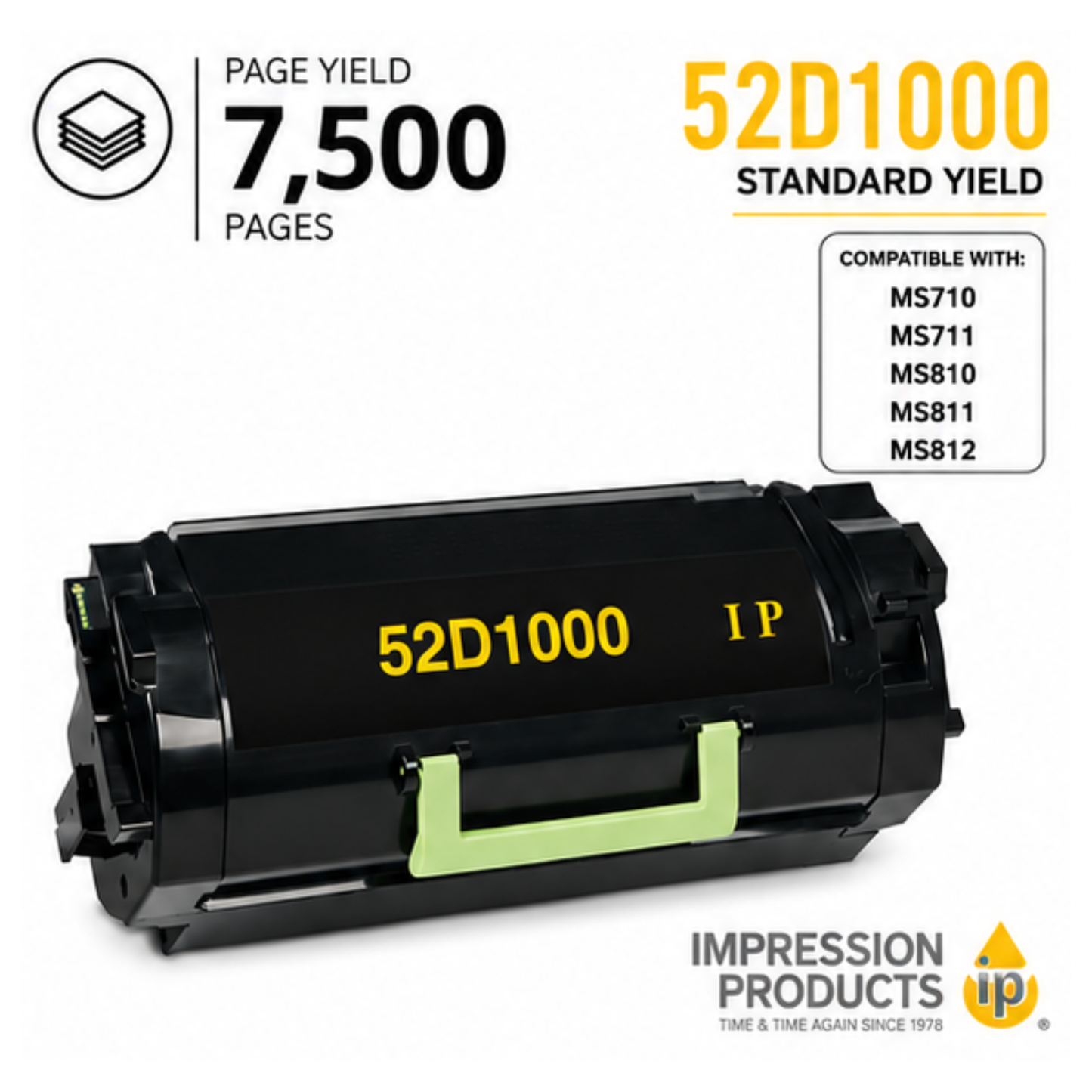 Lexmark 52D1000 Standard Yield Compatible Toner Cartridge for MS710, MS711, MS810, MS811, MS812