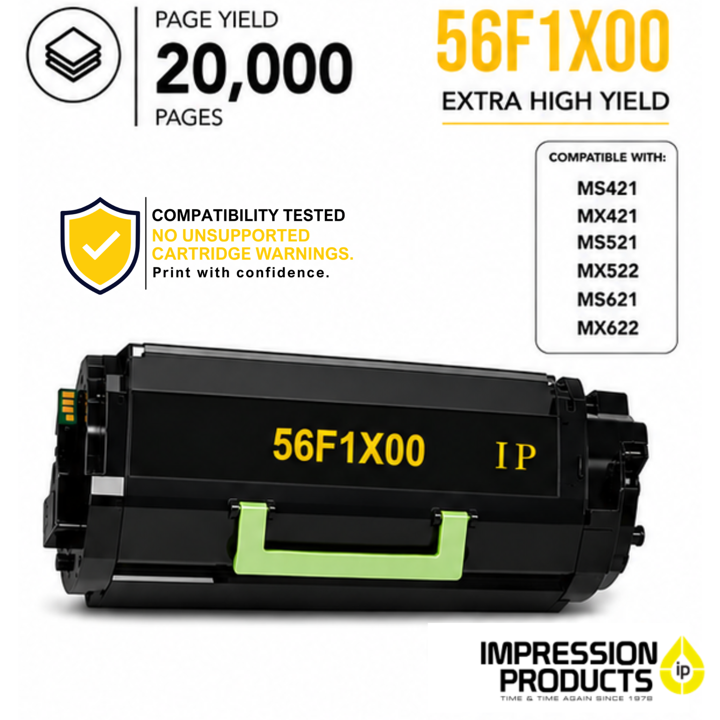 Lexmark 56F1X00 Extra High Yield Compatible Toner Cartridge for MS & MX 421, 521, 621, 622