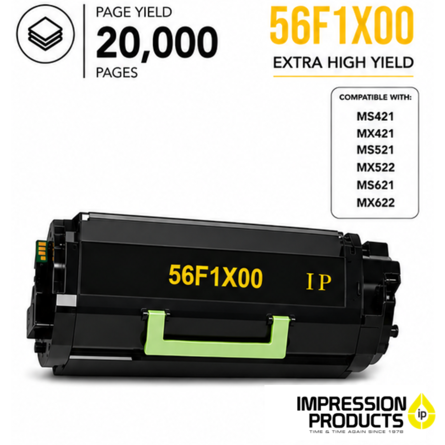 Lexmark 56F1X00 Extra High Yield Compatible Toner Cartridge for MS & MX 421, 521, 621, 622