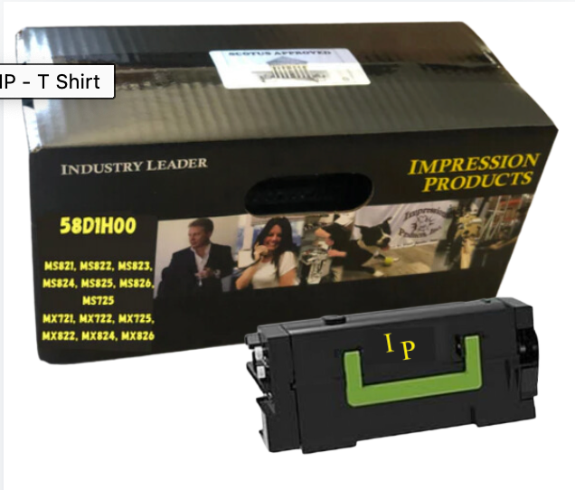 Lexmark 58D1H00 15K Page Yield High Yield Eco Friendly Toner Cartridge for use in Lexmark printers MS725 / MS821 / MS822 / MS823 / MS825 / MS826 / MX721 / MX722 / MS725 / MX822 / MX826