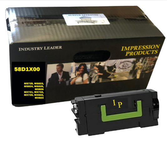 Lexmark 58D1X00 35K Page Yield Extra High Yield  Eco Friendly Toner Cartridge for use in MS725/ MS823/ MS825/ MS826/ MX721/ MX722/ MX725/ MX822/ MX826