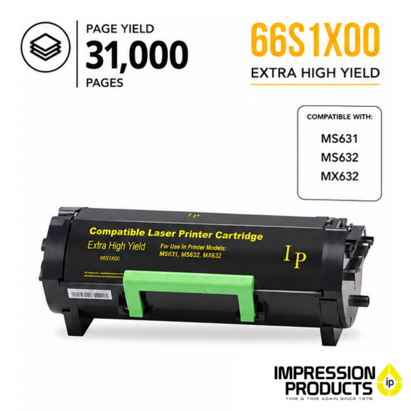 Lexmark 66S1X00 Extra High Yield Compatible Toner Cartridge for MS631, MS632, MX632