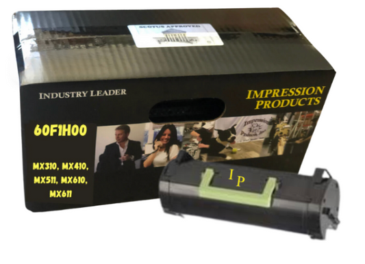 Lexmark 60F1H00 10K  Page Yield High Yield  Eco Friendly Toner Cartridge for use in Lexmark printers MX310 / MX410 / MX510 / MX511 / MX610 / MX611