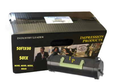 Lexmark 50F1X00 10K Page Yield High Yield  Eco Friendly Toner Cartridge for use in Lexmark printers MS410 / MS415 / MS510 / MS610
