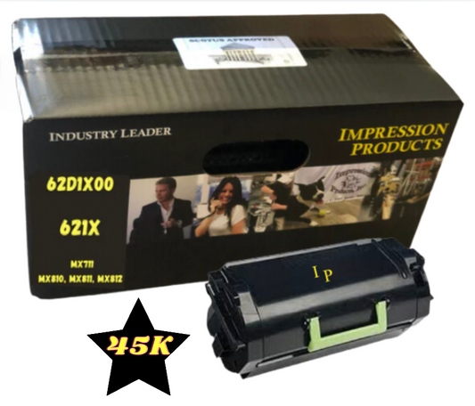 Lexmark 45K 62D1X00 621X Extra High Yield Eco Friendly Toner Cartridge for use in MX711 / MX811 / MX812 Lexmark printers