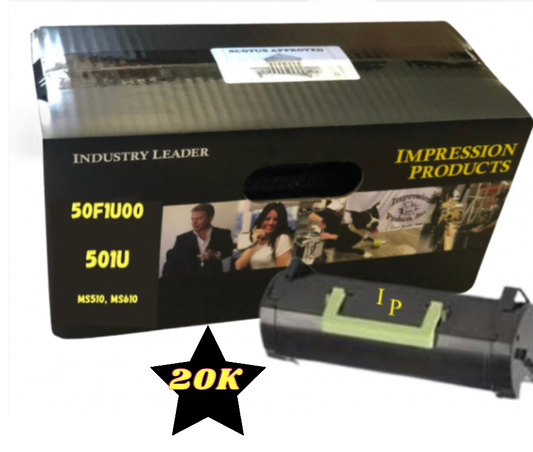 Lexmark 20K 50F1U00 Extra High Yield Eco Friendly Toner Cartridge for use in Lexmark printers MS510 / MS610