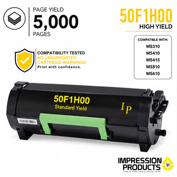 Lexmark 50F1H00 Standard Yield Compatible Toner Cartridge for MS310, MS410, MS510, MS610