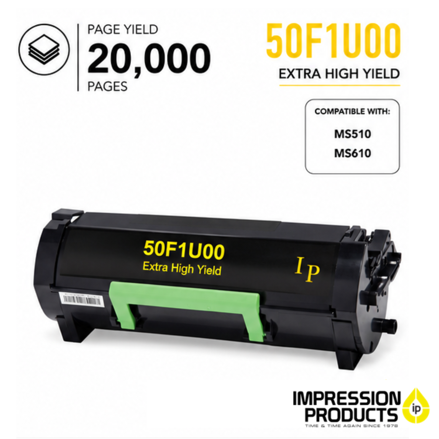 Lexmark 50F1U00 Extra High Yield Compatible Toner Cartridge for MS510, MS610