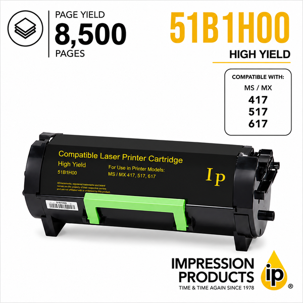 Lexmark 51B1H00 Genuine High Yield Black Toner Cartridge – 8,500 Pages