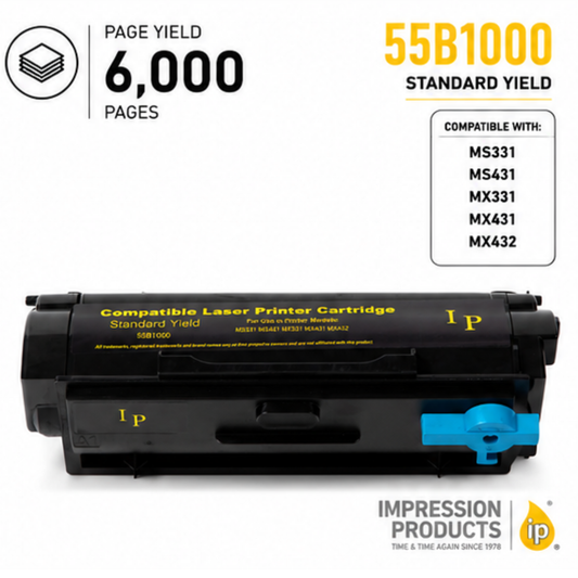 Lexmark 55B1000 Standard Yield Compatible Toner Cartridge for MS331, MS431, MX331, MX431, MX432