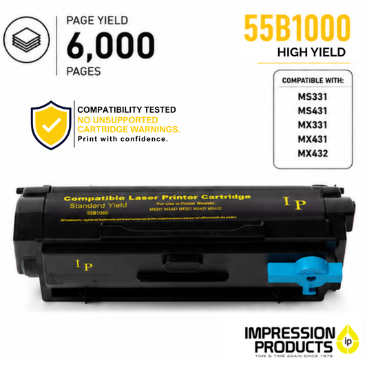 Lexmark 55B1000 Standard Yield Compatible Toner Cartridge for MS331, MS431, MX331, MX431, MX432