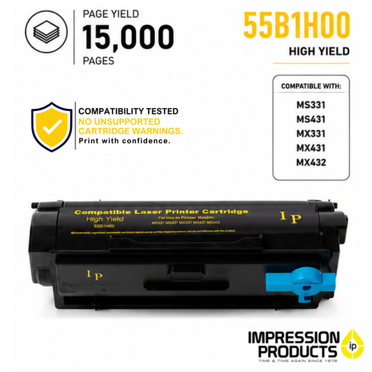 Lexmark 55B1H00 High Yield Compatible Toner Cartridge for MS331, MS431, MX331, MX431, MX432