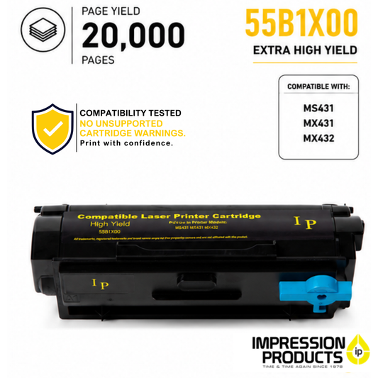 Lexmark 55B1X00 Extra High Yield Compatible Toner Cartridge for MS431, MX431, MX432