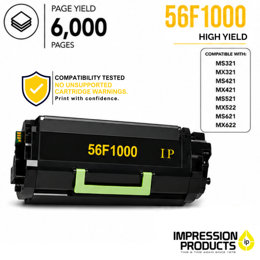 Lexmark 56F1000 Standard Yield Compatible Toner Cartridge for MS/MX 321, 421, 521, 621, 622