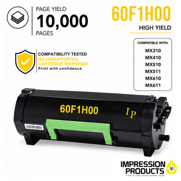 Lexmark 60F1H00 High Yield Compatible Toner Cartridge for MX310, MX410, MX510, MX511, MX610, MX611