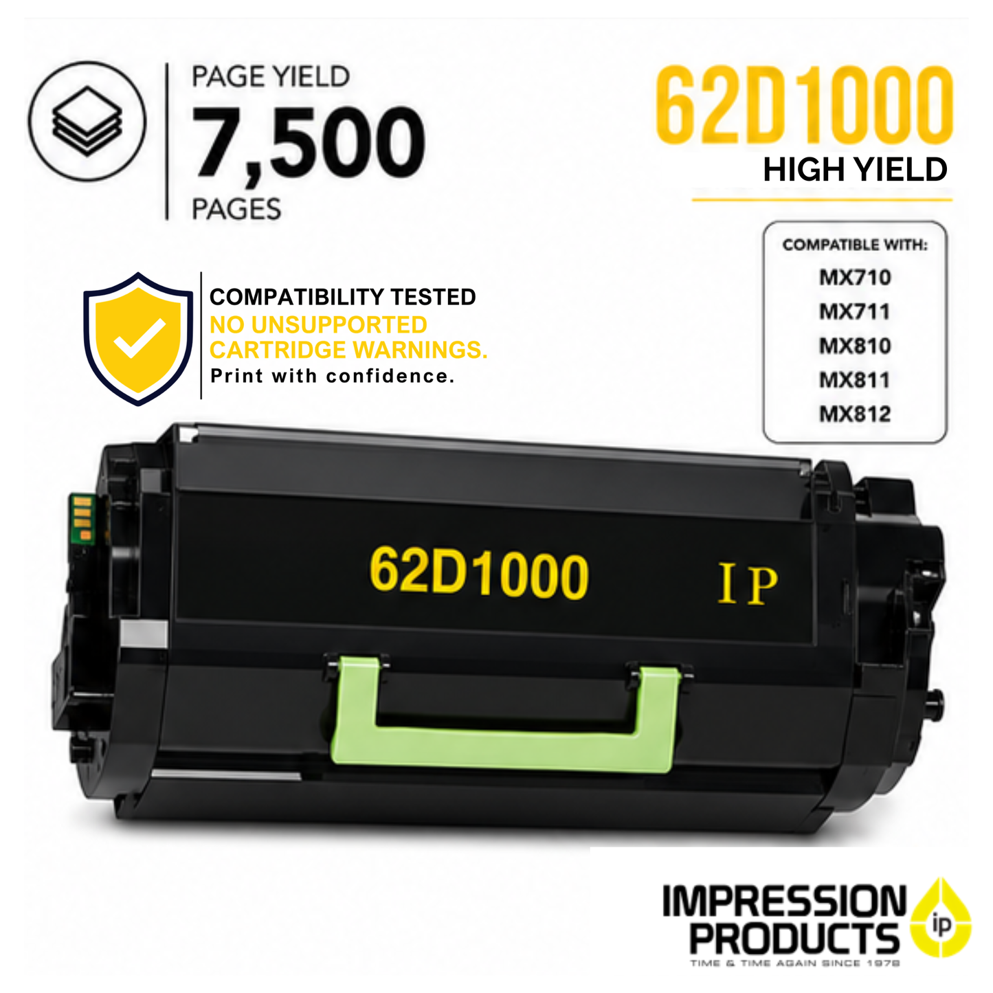 Lexmark 62D1000 Standard Yield Compatible Toner Cartridge for MX710, MX711, MX810, MX811, MX812