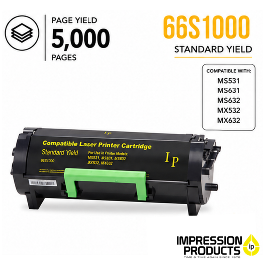 Lexmark 66S1000 Standard Yield Compatible Toner Cartridge for MS531, MS631, MS632, MX532, MX632