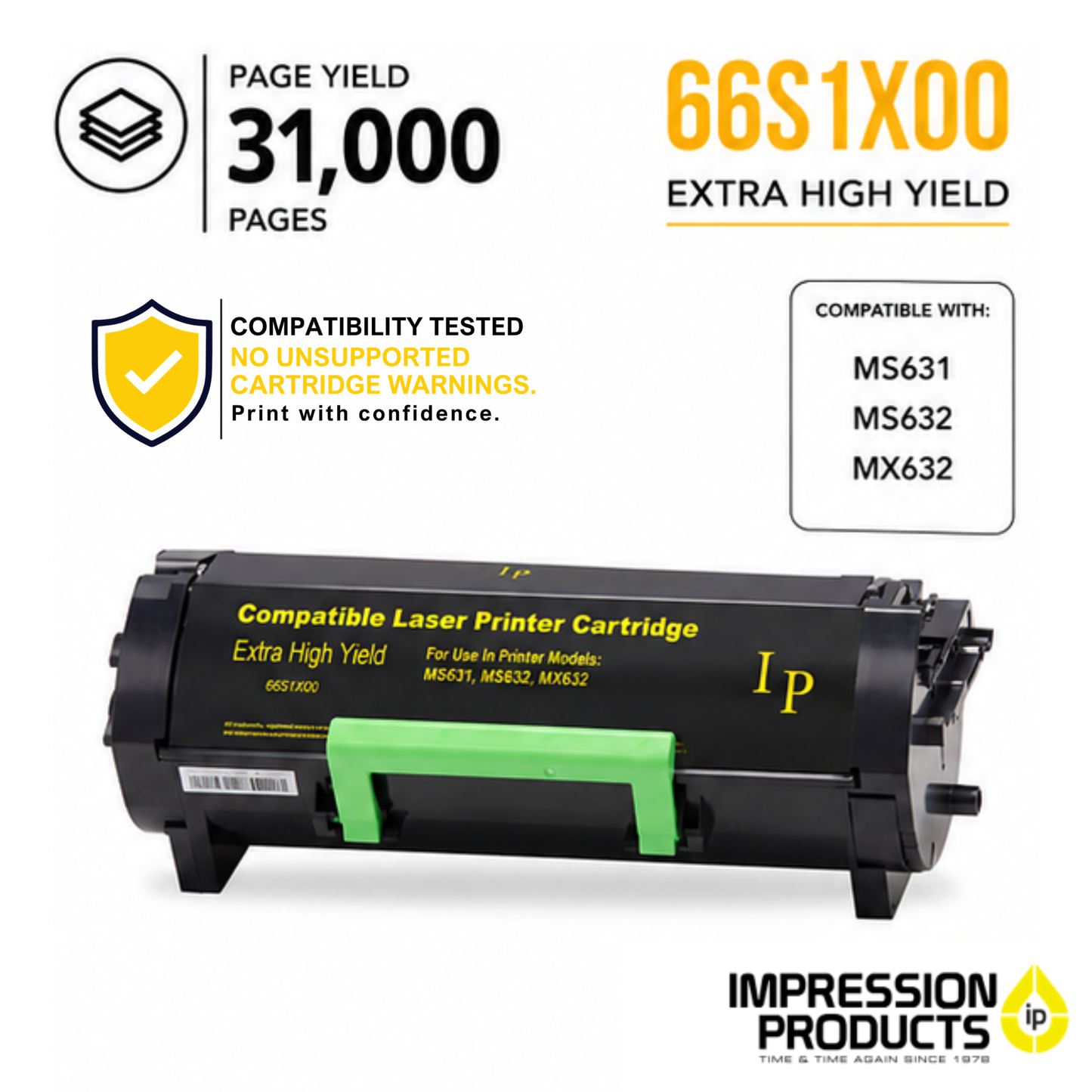 Lexmark 66S1X00 Extra High Yield Compatible Toner Cartridge for MS631, MS632, MX632