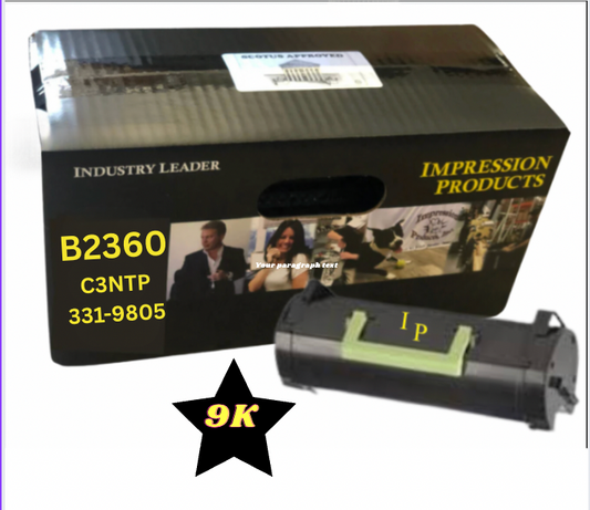 Impression Products Compatible Toner for Dell B2360 Series (C3NTP / 331-9805) – 8,500 Page Yield (Black)
