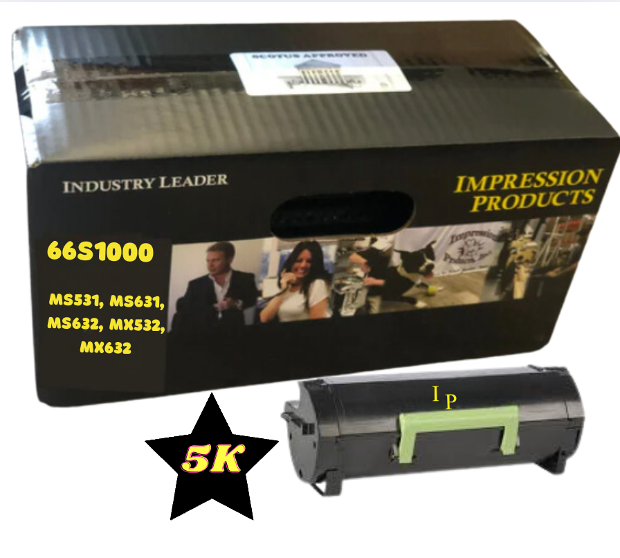 Lexmark 5K Page Yield 66S1000 Remanufactured Toner Cartridge for use in Lexmark printers MS531 / MS631 / MS632 / MX532 / MX632