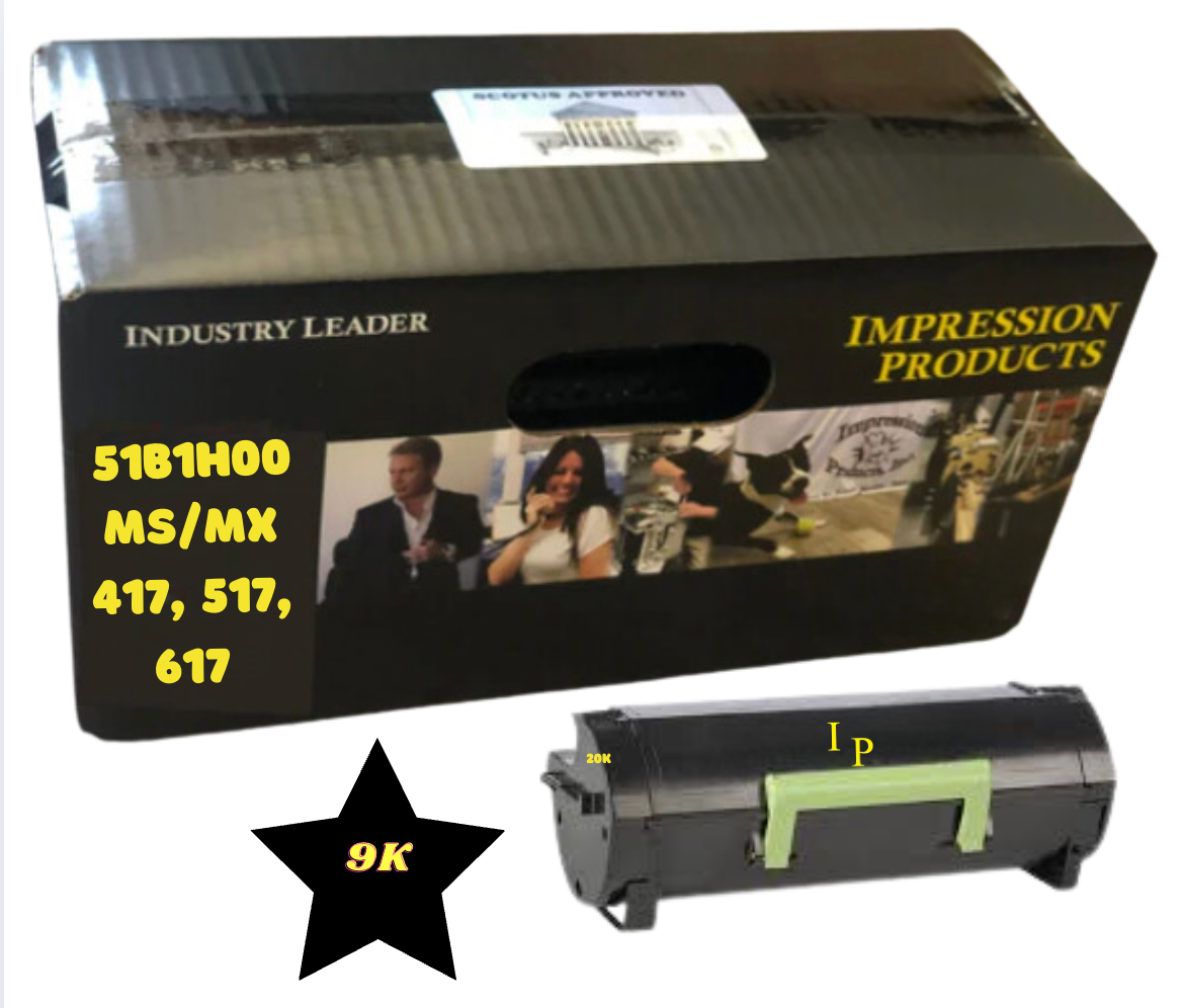 Lexmark 51B1H00 8.5K Page Yield High Yield  Eco Friendly Toner Cartridge for use in Lexmark printers MS/MX, 417, 517, 617